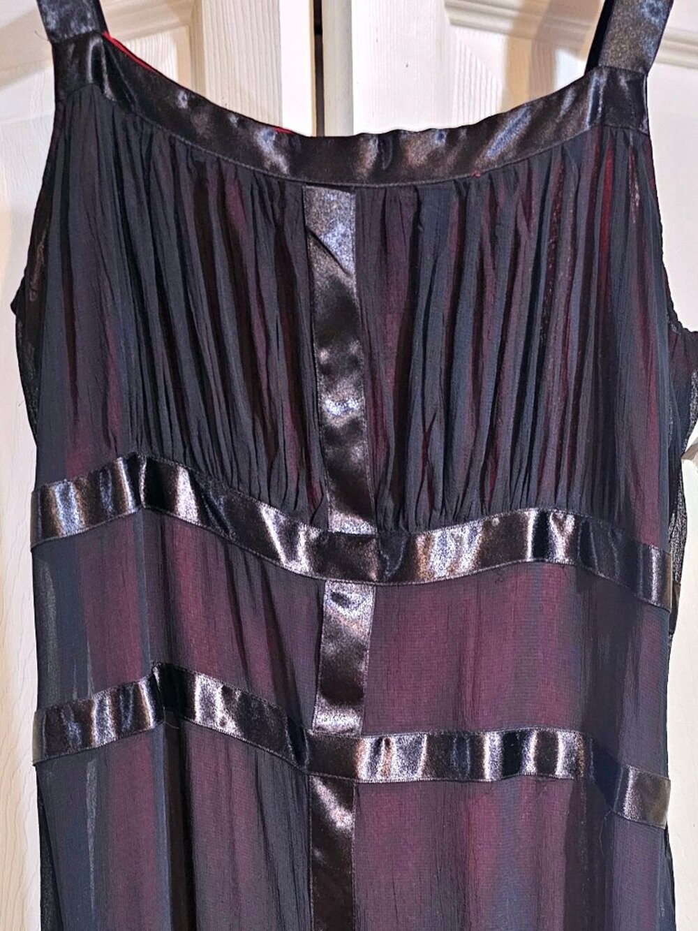 NWT NOS Vintage Y2K Funhouse Hot Topic Goth Maxi Dress with Mesh Overlay, Large